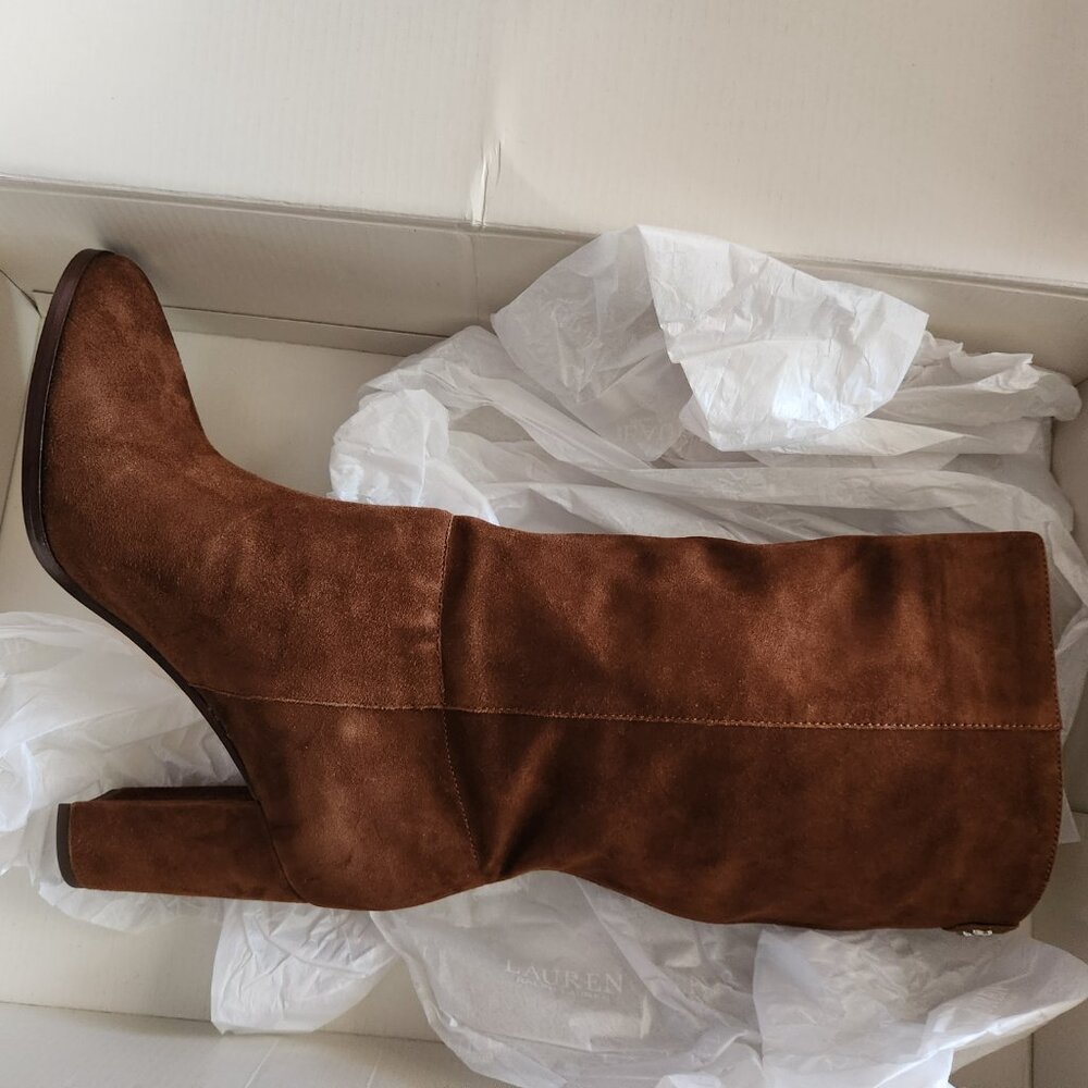 Lauren Ralph Lauren " Artizan II" Suede Mid Shaft Boots. NIB. Size 9 - Picture 12 of 12